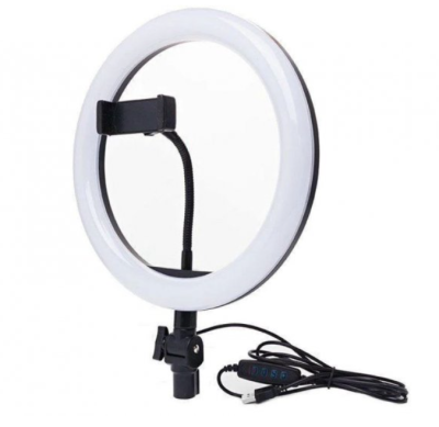 Кільцева світлодіодна лампа LED Filling Lamp M-20 LED 20 см із затискачем для телефону