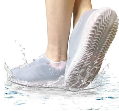 Водонепроникні силіконові бахили Waterproof Silicone Shoe Cover гумові чохли для взуття білі L