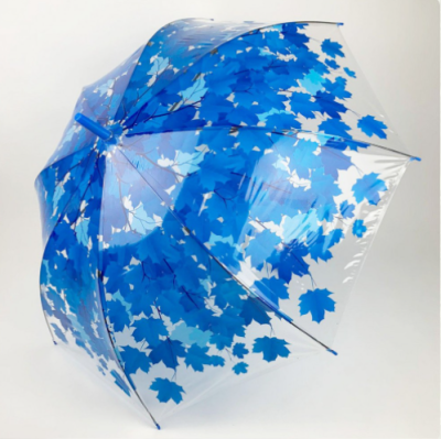 Парасолька Max komfort прозорий синє листя