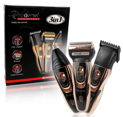 Чоловічий тример бритва акумуляторна для стрижки волосся та бороди ProGemei Gold GM-595