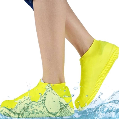 Водонепроникні силіконові бахили Waterproof Silicone Shoe Cover гумові чохли для взуття жовті, M
