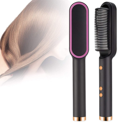 Гребінець випрямляч для волосся з турмаліновим покриттям Hair Straightener HQT-909B Black