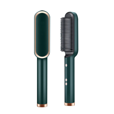 Гребінець випрямляч для волосся з покриттям турмаліну Hair Straightener HQT-909B green