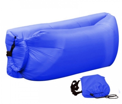 Надувний гамак для відпочинку Lamzac 240 см Синій + сумка-рюкзак