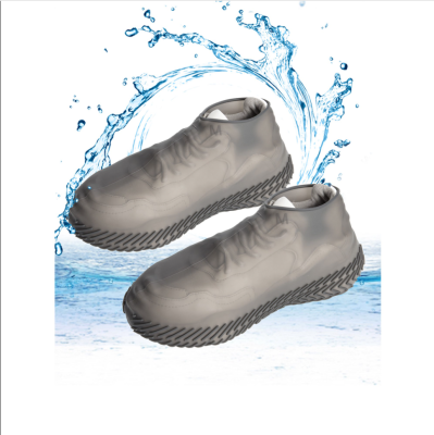 Водонепроникні силіконові бахили Waterproof Silicone Shoe Cover гумові чохли для взуття сірі, S