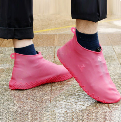 Водонепроникні силіконові бахили Waterproof Silicone Shoe Cover гумові чохли для взуття рожеві, M