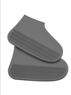 Водонепроникні силіконові бахили Waterproof Silicone Shoe Cover гумові чохли для взуття сірі, L