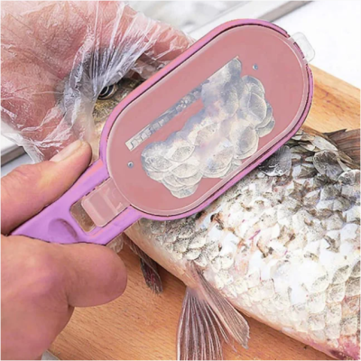 Ніж для чищення риби з контейнером для луски Killing-fish knife Рожевий