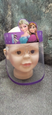 Дитяча маска-щит з окулярами від попадання бруду в очі Принцеси Ельза та Анна (Фіолетовий)