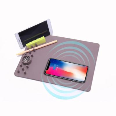 Килимок для мишки з органайзером та функцією бездротової зарядки смартфона wireless charging mouse pad PRO