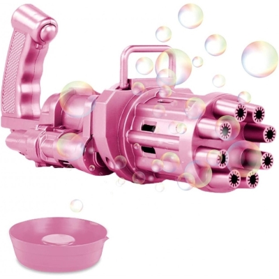 Кулемет з мильних бульбашок, BUBBLE GUN BLASTER машинка для бульбашок Рожевий