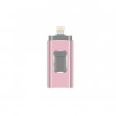 Флешка для Apple iPhone з роз'ємом USB 3.0 / Micro USB / Lightning 64 GB, HighSpeed, рожеве золото