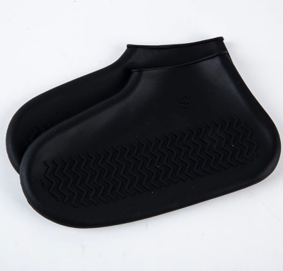 Водонепроникні силіконові бахили Waterproof Silicone Shoe Cover гумові чохли для взуття чорні S