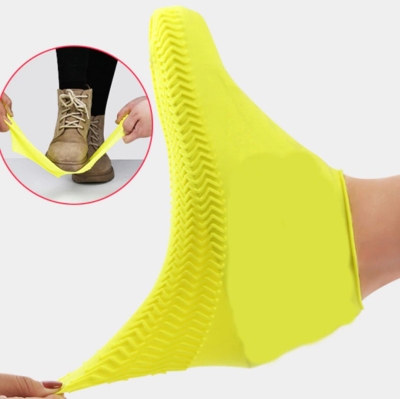 Водонепроникні силіконові бахили Waterproof Silicone Shoe Cover гумові чохли для взуття жовті, S