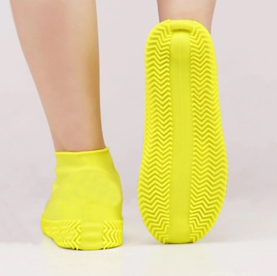 Водонепроникні силіконові бахили Waterproof Silicone Shoe Cover гумові чохли для взуття жовті, L