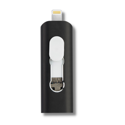 Флеш накопичувач для Apple iPhone HighSpeed USB 3.0+micro Usb+lightning, чорний