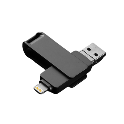 Флешка для Apple iPhone HighSpeed 64 GB з роз`ємом Lightning, USB 3.0, чорний