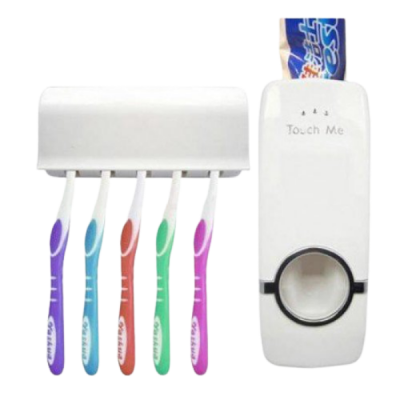 Дозатор зубної пасти Toothpaste Dispenser для дітей та дорослих, з тримачем для зубних щіток, білий